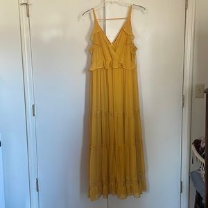 Torrid yellow tiered maxi dress, 2X